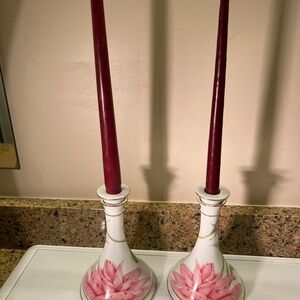 Givenchy Floral Candle Holders - Pink and White